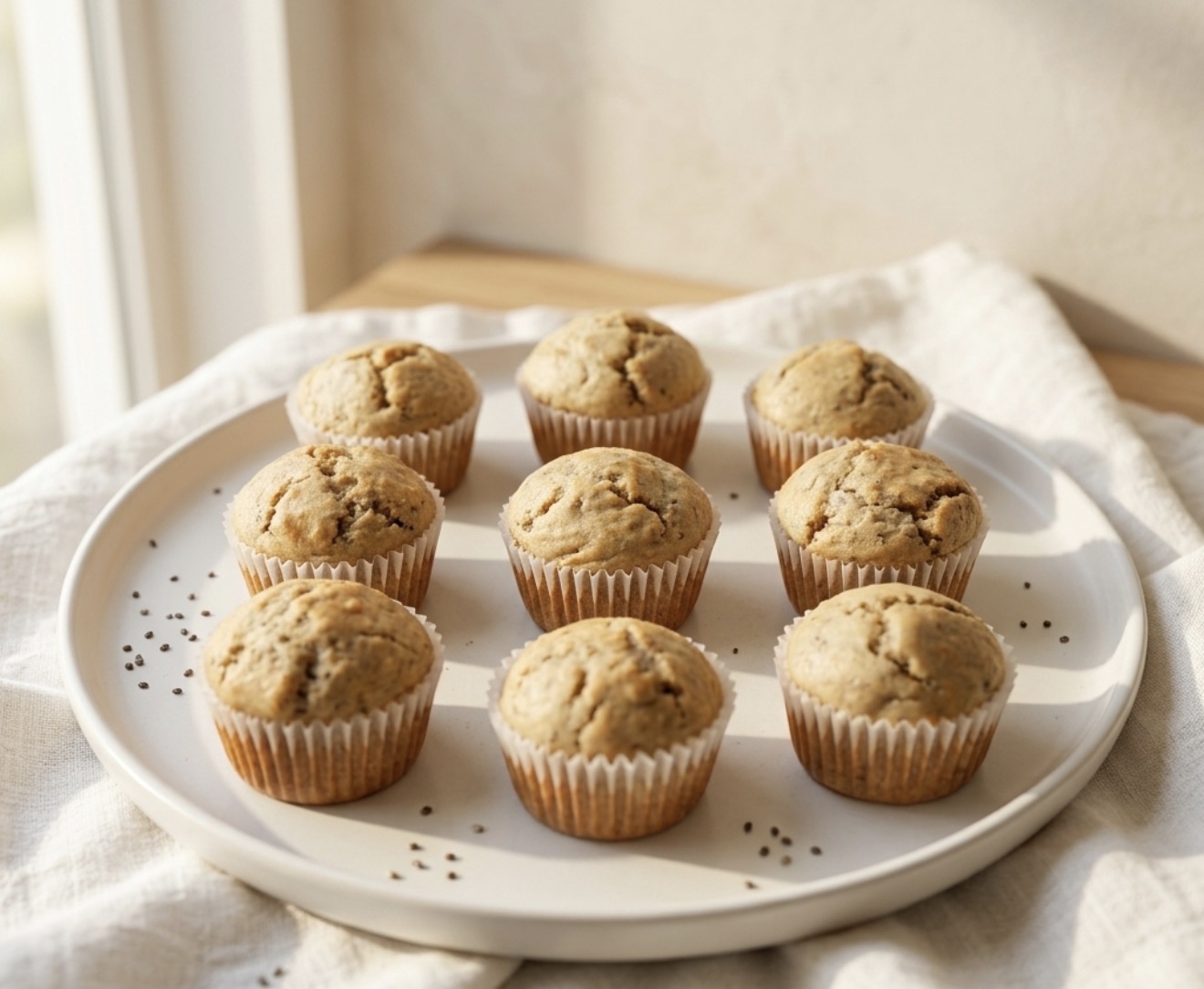 High Protein Almond Oat Muffins